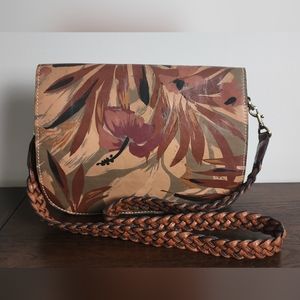 Patricia Nash Mondovi Flap Crossbody Bag Palm Leaves Design